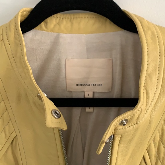 Rebecca Taylor Yellow Leather Jacket - Picture 4 of 10